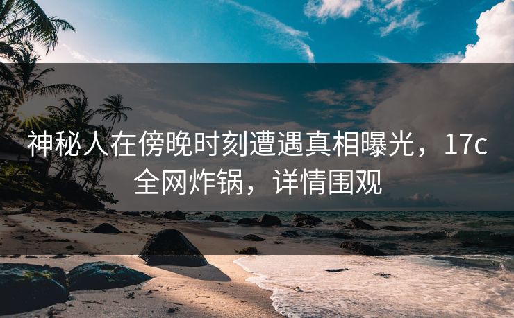 神秘人在傍晚时刻遭遇真相曝光，17c全网炸锅，详情围观