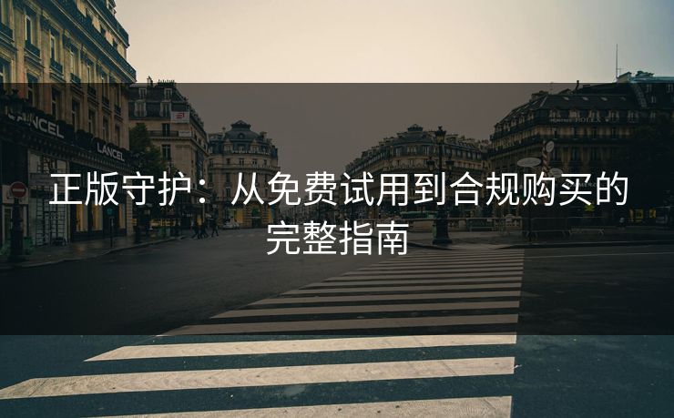 正版守护：从免费试用到合规购买的完整指南