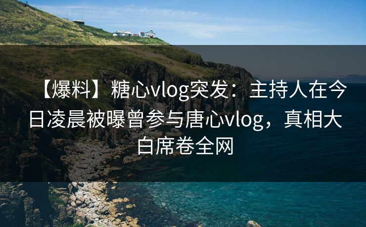 【爆料】糖心vlog突发:主持人在今日凌晨被曝曾参与唐心vlog,真相大白席卷全网 【爆料】糖心vlog突发:主持人在今日凌晨被曝曾参与唐心vlog,真相大白席卷全网